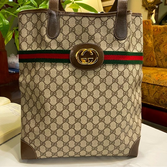 Gucci Handbags - Gucci Sherry Line GG Web Canvas Tote bag